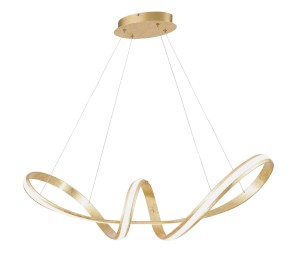 Lampa wisząca LED, złota, elegancka, zakrzywiona, ciepłe białe światło, płatek złota MELINDA złota PaulNeuhaus - 8292-12