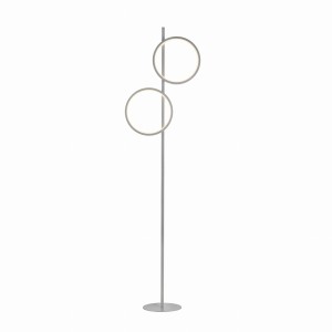 Lampa podłogowa LED w kolorze srebrnym, prosta konstrukcja, włącznik nożny, ciepła biel MINI RITUS Just Light 15396-21