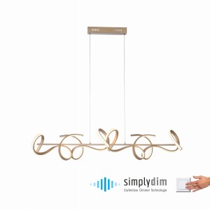 Lampa wisząca sufitowa CURLS 4 - punktowa mosiądz matowy LeuchtenDirekt - 19033-60
