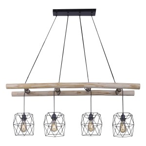 Lampa wisząca sufitowa EDGAR 4 - punktowa czarny LeuchtenDirekt - 15036-18