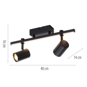 Lampa sufitowa BARIK 3 - punktowa czarny PaulNeuhaus - 6524-18